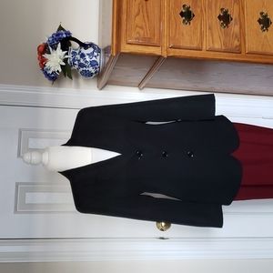 Talbots Gabardine Fitted Black Blazer Jacket - EUC